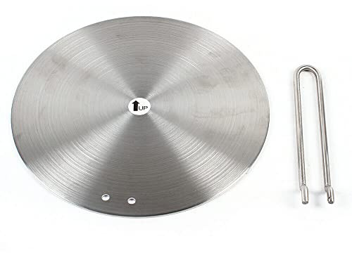 DiLiBee Piastra adattatore per cottura a induzione, 9,4 pollici, piastra ad anello, adattatore a induzione con manico divisibile, argento (24 cm)