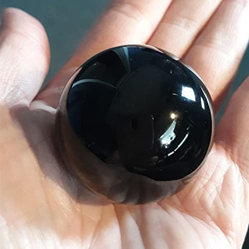 Esfera de obsidiana negra natural, cristal de cuarzo, bola mágica de piedra coleccionable sin base, 40 mm
