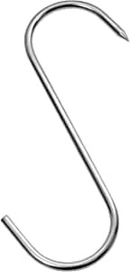 Wolfcut 5 ganchos para carne en S, ganchos CNS, ganchos para carniceros, ganchos para ahumar, configuración: 100/4 mm