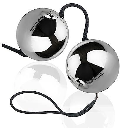 Jomyu Edelstahl Analkugeln Analkette mit 2 Kugel Anus Dilatator Metall Analbeads SM Analplug für Frauen G-Punkt Masturbator Männer Paare Fetisch Analdusche Analsex Sexspielzeuge (2-teiliges Set)
