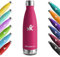 KollyKolla Thermosflasche 500ml, Thermoskanne BPA-frei, Trinkflasche Edelstahl, Kohlensaeure Geeignet, Wasserflasche Auslaufsicher, Isolierflasche für Schule, Büro, Uni, Sport, Gym, Outdoor, Sprudel