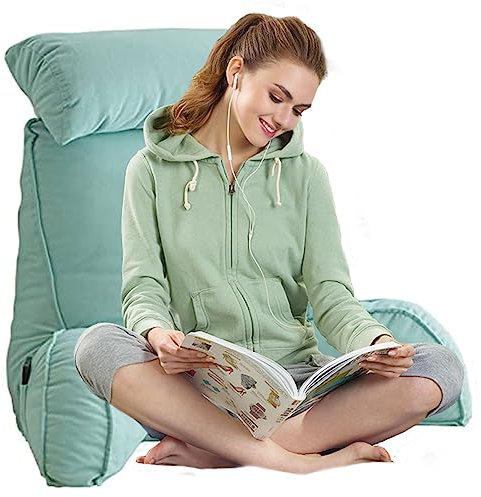 AMZZHAO Lesekissen Lendenkissen Bettkissen für Sofa Bett und Teppich,Rückenkissen Mit Armlehnen,mit Abnehmbarer Nackenrolle,Perfekt für Lesen Entspannen Arbeiten Fernsehen beim Entspannen