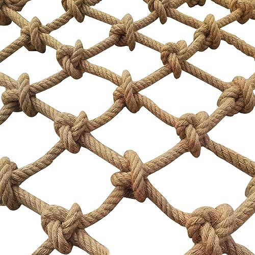 SSWZHANG Sicherheitsnetz Hanf Hanfnetz Kindertreppe Balkon Anti-Fall-Netz Kletternetz Restaurant Bar Dekorationsnetz Zaunnetz Jute-Netz Isolationsnetz Hängemattenschaukel(Size:1 * 2m(3 * 7ft))