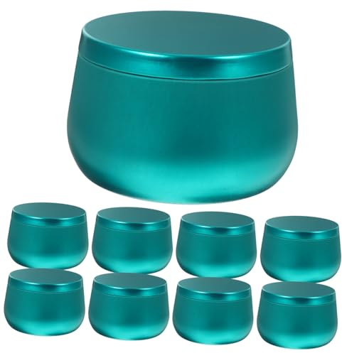 Zerodeko Vasetti per Candele Rotondi, Scatola Portaoggetti in Metallo Con Coperchio, Contenitore Porta Caramelle per Kit per Candele Fai Da Te Bijoux Artigianali, 12 Pezzi