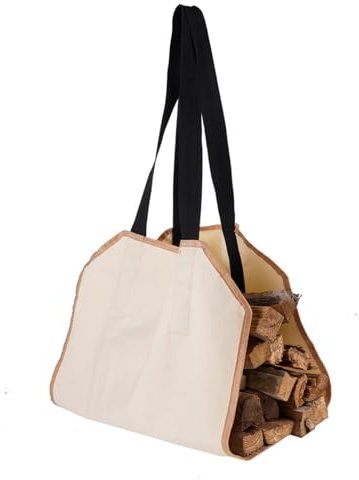 WYFDMNN Foldable Fireplace Bag，Log Carrier, Water Resistant Durable Canvas Log Tote Holders for Fireplace, Firewood Log Carrying Storage with Handle for Indoor Outdoor Camping,D