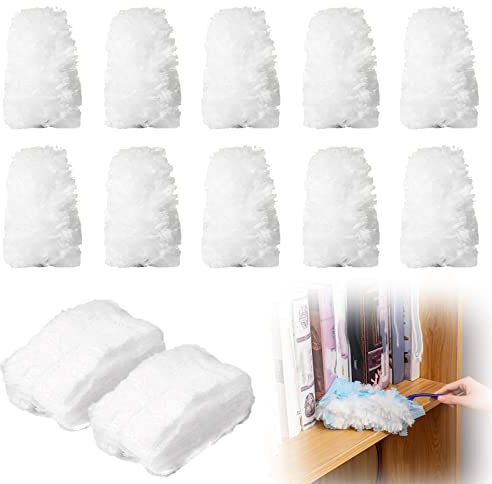 30 Pièces Recharges Plumeau, Recharges pour Plumeaux Jetables Compatible avec Swiffer Duster, Recharges Dépoussiérantes pour Entretien la Maison et Le Bureau (Blanc)