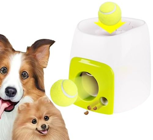 KJDKNC Hund Wurfball Maschine Tennisball Futter Belohnung Training Spielzeugmaschinen Spielzeug Automatischer Ball Launching Spielzeug Haustier Interaktives Spielzeug Hund