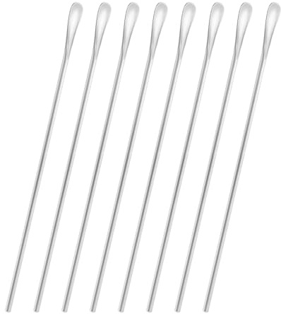 luvtree Lot de 8 cuillères mélangeuses réutilisables en acier inoxydable de 25,8 cm - Cuillères à café, cocktail et thé glacé réutilisables - Passe au lave-vaisselle