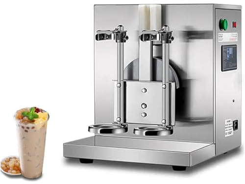 ZYLDDS Máquina Comercial de coctelera de té con Leche, máquina Profesional de té de Burbujas automática de Doble Marco de Acero Inoxidable, máquina para Hacer Leche con 2 Tazas de 750 ml