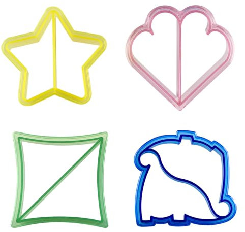 Sandwich Ausstecher für Kinder, lustige und kreative Brotausstechformen für Kinder, ideal für Brot, Obst und Kekse, Ausstechformen für Bento-Boxen und Snacks, 4 Stück