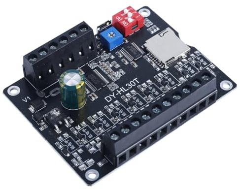 Kznifmk Modulo di riproduzione vocale MP3 30 W DY-L30T 9 Trigger per lettore musicale scheda amplificatore di potenza scheda TF 32 G Max WAV DC 12 V 24 V MP3 installazione facile da usare