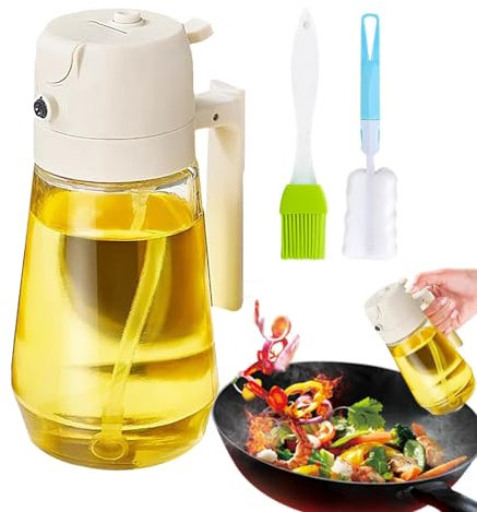 Dispensador de aceite para spray de cocina, pulverizador de aceite de cocina,Botella dispensadora de aceite 2 en 1, botella de aceite en aerosol para cocinar - Dispensador de aceite de vidrio, pulveri