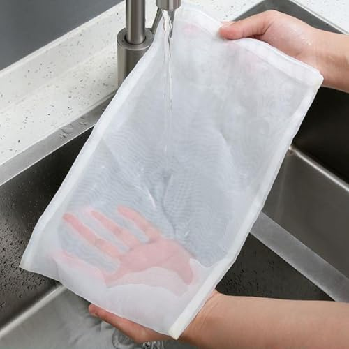 Pack of 3 Nut Milk Bags, Nut Milk Bags, Organic Washable, 20 x 30 cm Straining Cloth, Reusable, Nut Bag Strainer, Nut Milk Bag Nylon, for Organic Nut Milk and Plant Milk - Multi-Purpose Straining