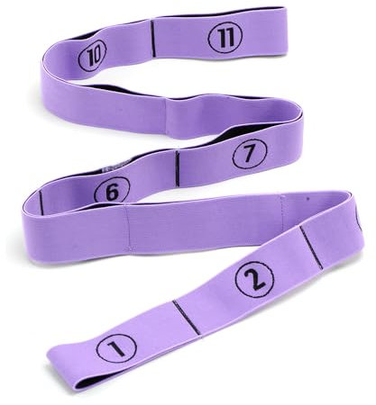 Yoga Gurt, Yoga Stretch Gurt mit 11 Schleifen, Yoga Band, Yogagurt, Tragbar Yogaband Stretching Band übungsband für Pilates, Fitness, Ballett, Yoga, Lila 1 Stück