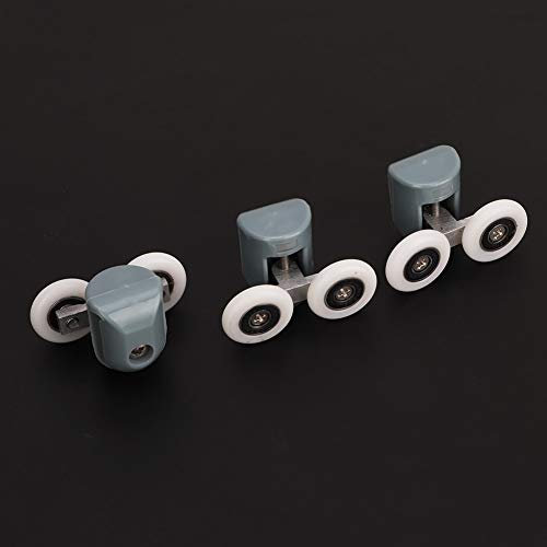Akozon Lot de 4 Roulettes de Porte de Douche en Verre pour Salle de Bain, Roulettes de Porte Coulissante Robustes pour un Mouvement Fluide, Ajustement Universel pour Cabines de