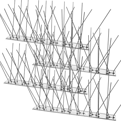 DY.2ten Pinchos Antipalomas Inoxidables 1 M (25 cm, 4 Piezas), Ahuyenta Palomas, Espantapájaro Acero Premium.Ideal Balcones, techos, Jardines.