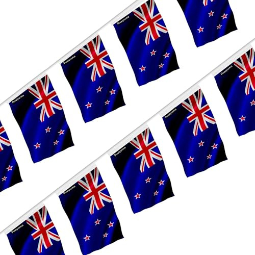 Guirlande Drapeau Nouvelle-Zélande en plusieurs tailles 14x21cm 50 pièces