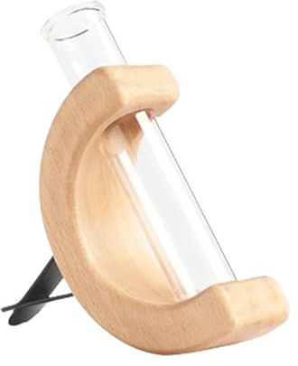 Vase Auto Glasvase, Mini Autos Vase Entlüftungsclip, Holz vases Clip für Auto Lüftungsschlitz-Dekoration, Blumenkasten Auto Deko Blumen Halter Innendekoration