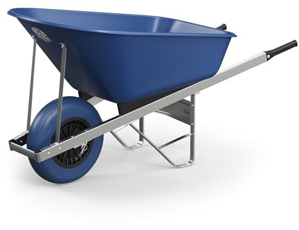 Agri Barrow Wheel Barrow 120 Litre Plastic Wheelbarrow with Puncture Proof Tires, Blue - Ideal for Equestrians, Gardeners, Yard & Garden Maintainers, Farmers, Stable Workers, Allotment Owners