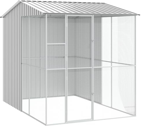 Emmtore Aviario de Acero Gris 215x310x247 cm