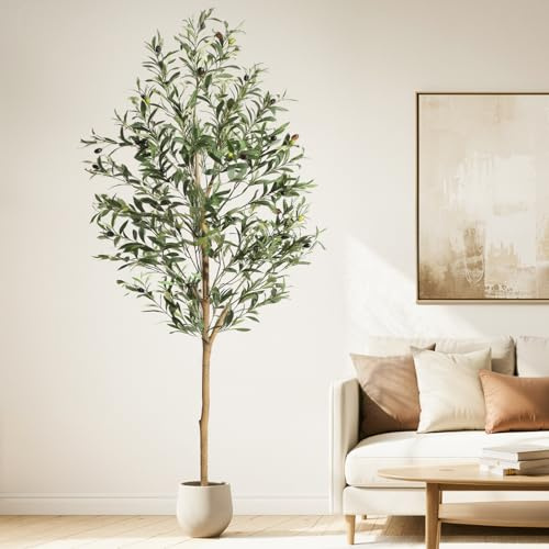 HAUSPROFI Olivenbaum Künstlich 180CM, Kunstpflanze, Künstlicher Olivenbaum, Künstliche Pflanzen, Kunstpflanzen Groß, Künstliche Pflanzen Wie Echt für Indoor Outdoor Haus Büro Garten Moderne Deco