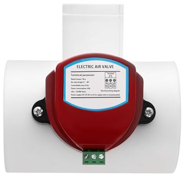 75mm PVC Motorized Air Damper Valve - 12V DC HVAC Duct Control Valve for Ventilation Systems, Horizontal/Vertical Mount