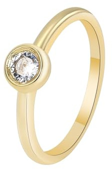 Tolldek Gold 18 Karat 750 Freundschaftsringe Echt, Verlobungsring Klassiker Siegelring mit Moissanit Rundschliff Weiß, 18K Gelbgold Trauringe, Gr.63 (20.1)