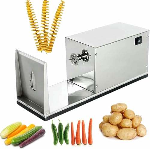 PxkVrin Affettatrice Elettrica A Spirale per Patate, Tagliapatate Tornado, Inossidabile, può Essere utilizzato per Uso Domestico E Commerciale nei Ristoranti.