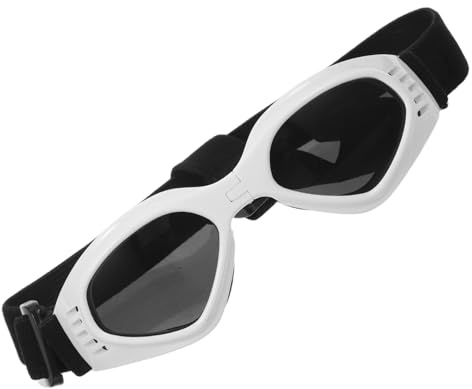 ASAKKURA Haustier Sonnenbrille Hundebrille kleine Haustierbrillen kleine hundebrille Outdoor-Brille für Hunde Sonnenbrillen für Hunde Faltbare Sonnenbrille Haustierglas Plastik Weiß