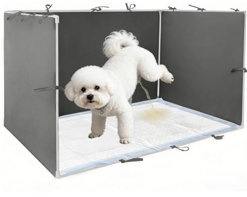 Dmnnlp Dog Pee Pad Holder with High Walls - 35x29x17.3 No-Splash Indoor Dog Potty Box, Foldable Potty Training Toilet for Large Small Medium Dogs Puppy Potty (Dark Gray)