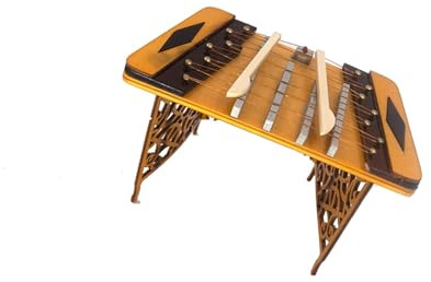DGRTYG Miniatur Hackbrett Modell aus Holz mit Koffer Musikinstrument Ornamente