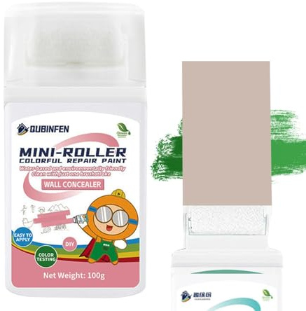 Liten färgrulle, väggrullborste med färg för touch up | tvättbar bärbar vägg säker för toalett, vardagsrum, sovrum, kök, matsal