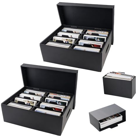 QUTHZZHY 2 Stück Fotoaufbewahrungsbox, Fotobox Aufbewahrungsbox mit Deckel, 10x15 cm, Aufbewahrungsbox die Sich zur Aufbewahrung von GrußKarten, Fotos, Postkarten und Andenken
