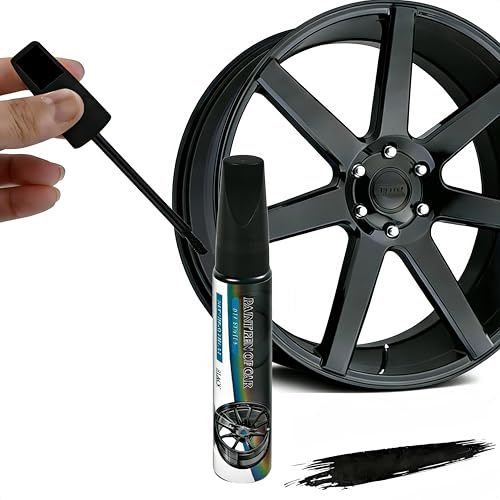Cutiolly Lackstift Schwarz,1pc Lackstift Auto,Lackstift Schwarz Matt,Felgen Reparaturset,Autolack Kratzer Entferner,Felgen Lackstifts,Felgenreparatur Lackstifts,Felgen Ausbesserungslack