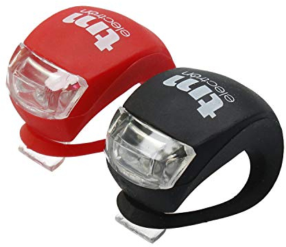 TM Electron TMTOR003 Set de luces LED frontal y trasera de silicona impermeable para bicicleta con 3 modos