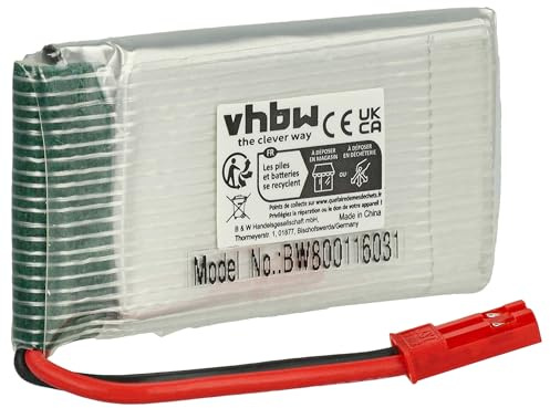 vhbw Akku für Modellbau z.B. Racing Car | Helikopter, Flugzeug (1100mAh, 3,7V, Li-Polymer, JST)