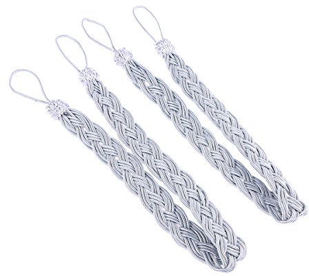 VORCOOL 2 Pcs Vorhang Raffhalter Dekoschal Schlaufenschal Gardinen stricken gebunden Schnalle Fenster Vorhang Dekoration (Silber)