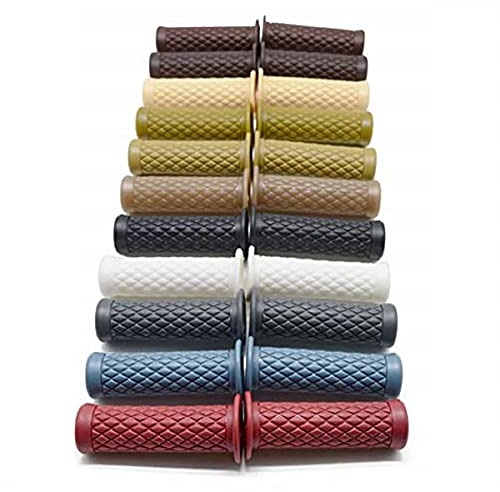 MOMOALA 25mm Motorcycle Handlebar Hand Grip Black Cafe Racer Bubber Clubman Custom compatible with Hon-da/Harley - Black