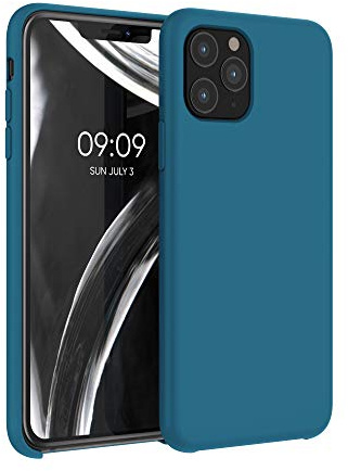 kwmobile Cover per Apple iPhone 11 Pro Custodia - Back Case per Smartphone in Silicone TPU - Protezione Gommata - petrolio matt