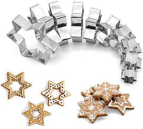 Ausstechformen Set, 10 Stück Ostern Edelstahl Ausstechformen, Sechszackige Sterne Fondant Plätzchen Ausstecher Gebäck-Ausstecher für Keks/Backen Fondant Plätzchen/Tortendekorationen