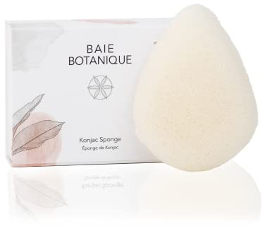Baie Botanique Teardrop Konjac Sponge - Eco-Friendly, Gentle Facial Cleansing and Exfoliating 100% Natural Sponge