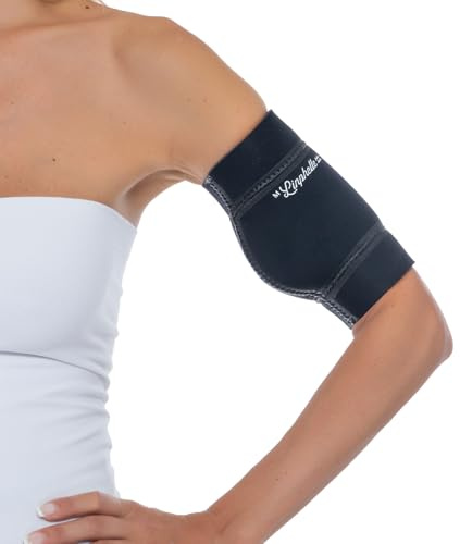 Linphelle Manchon Bras en Microfibre pour Picc Line - Manchette Bras en tissu respirant et design, idéal pour PICC, Glucometre pour glycémie, Tatouage ou Blessures, Noir, Taille XXL