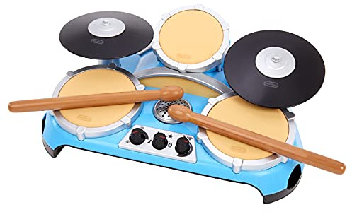 Little Tikes My Real Jam Schlagzeug - Spielzeugtrommeln mit Sticks & Koffer - Vier Spielmodi, Lautstärkeregelung, Bluetooth-Konnektivität - fördert fantasievolles und kreatives Spielen, 3+