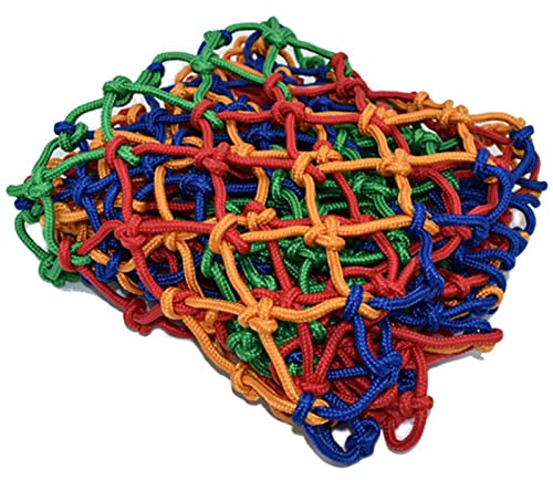 Kletternetz kinder outdoor Buntes, Krabbelnetzwand Schutznetz Klettergerüst Kletternetz für Freiensport-Entwicklungstraining, Garten,Outdoor, Indoor, Belastbar Bis 250 Kg(Size: 2x3m/6.56x9.84ft)