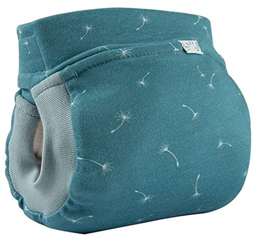 Popolini EasyFree All-in-3 Stoffwindel/Abhaltewindel für Windelfrei und Stoffwickler (Vintage Blue Dandelion, S (2,5-6kg))