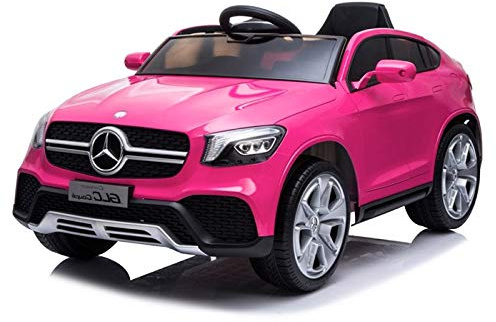 FINOOS Kinder Elektroauto Mercedes GLC Coupe Lizenziert 2,4 Ghz Fernbedienung Elektro Auto für Kinder (Rosa)
