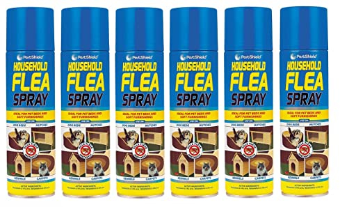 6 x Flea Spray for House Kills Flea Instantly Household Flea treatment for the home Dog Beds Pet Beds Hutches Kennels and Carpets Tick Protection Soft Furnishings 200ml