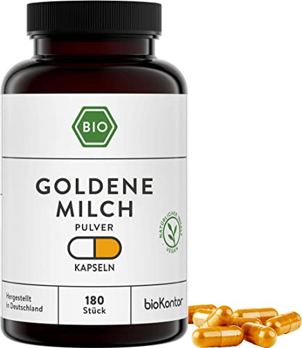 Goldene Milch Kapseln BIO 180 Kapseln vegane Kapseln mit bio Kurkuma von bioKontor