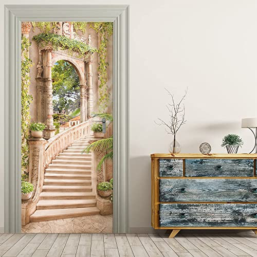 VIRANDA 3D Türtapete Selbstklebend Türposter - Treppe- Türaufkleber Türklebefolie 86x200cm