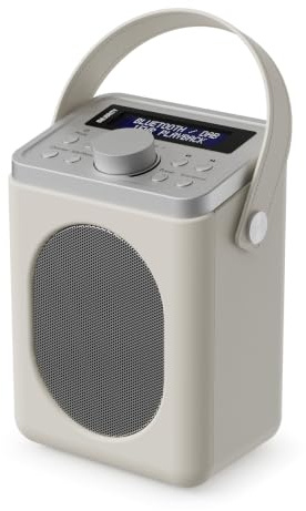 Radio Dab+ portátil con Bluetooth, reproducción de batería de 15 Horas y alimentación por Red, Alarma Dual y función de repetición, más de 20 preajustes, Pantalla LED, FM, Conector para Auriculares